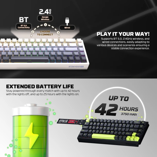 Fantech keyboard MK922 Atom HE68 Pro