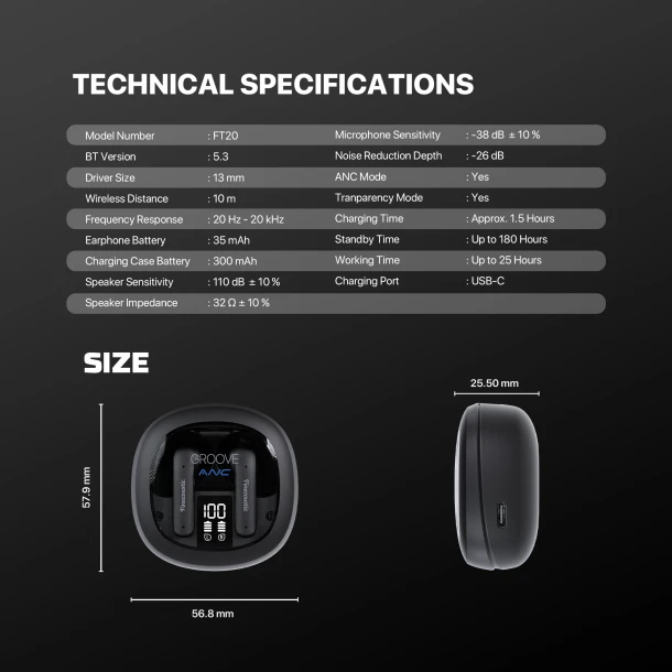 Fantech EarBuds FT20 GROOVE ANC
