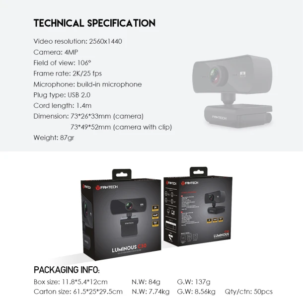 Fantech Webcam C30 Luminous