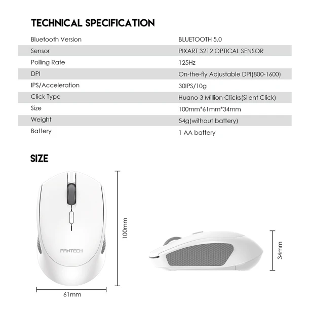 Fantech Mouse W190 DUAL MODE