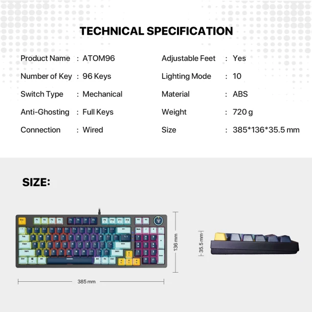 Fantech keyboard MK890 V2 ATOM96 MIZU