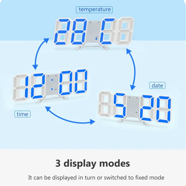 3D Led Table Clock