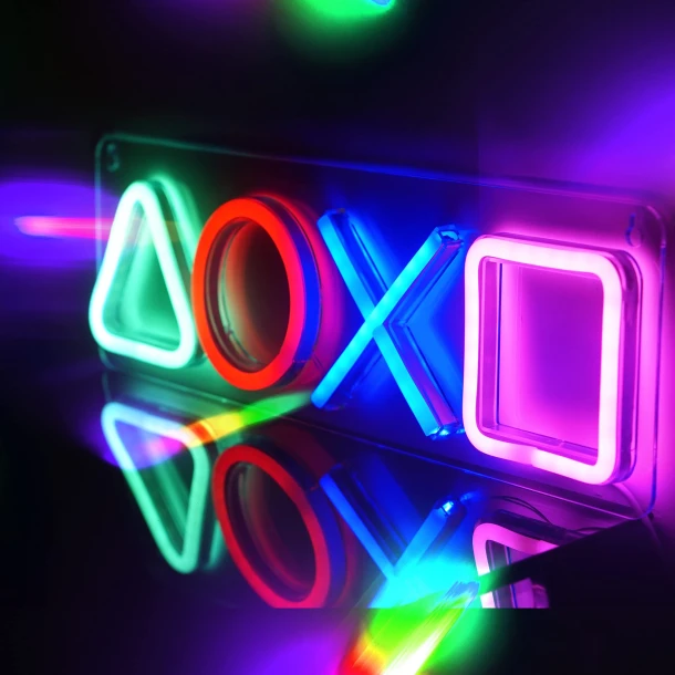 LED Neon Wall Sign PlayStation Symbols