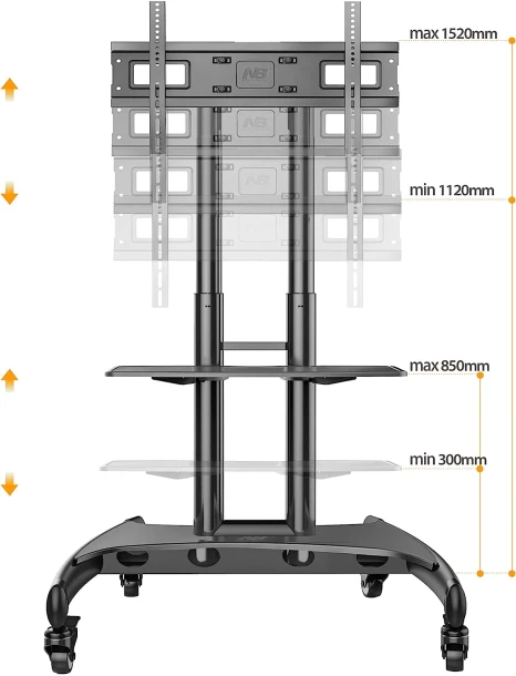 NB TV Cart Stand with Wheels AVA1500-60-1P