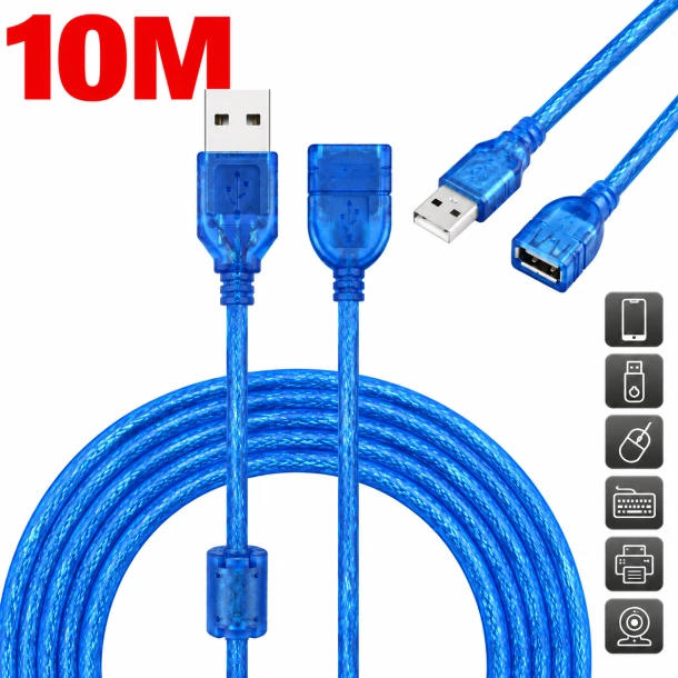 USB-A MALE to USB-A FEMALE 10M CABLE EXTENDER