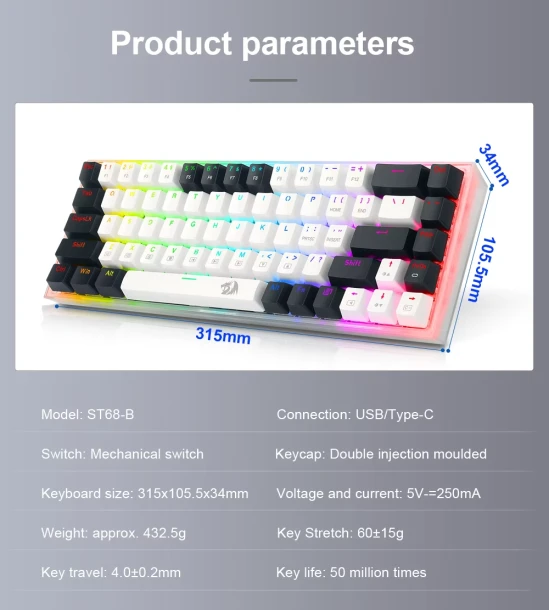 ReDragon Keyboard TS68-B