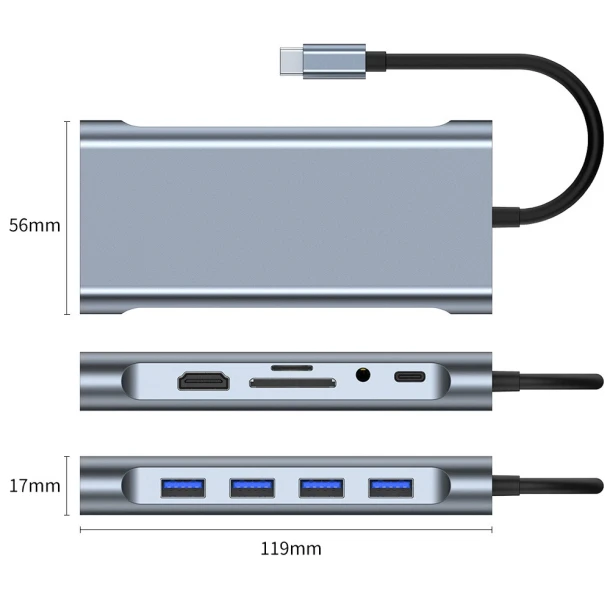 Adapter Hub Type-C to HDTV 11 in 1
